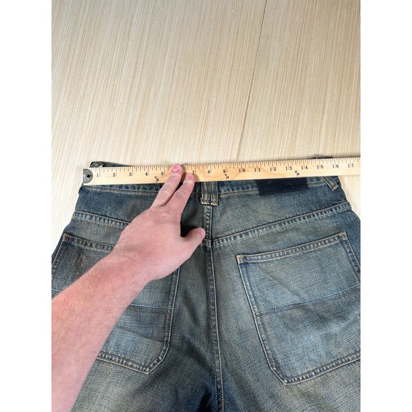 VTG Sean John Carpenter Jeans Mens 30 Blue Cotton High Rise Wide Leg Double Knee - Picture 8 of 11